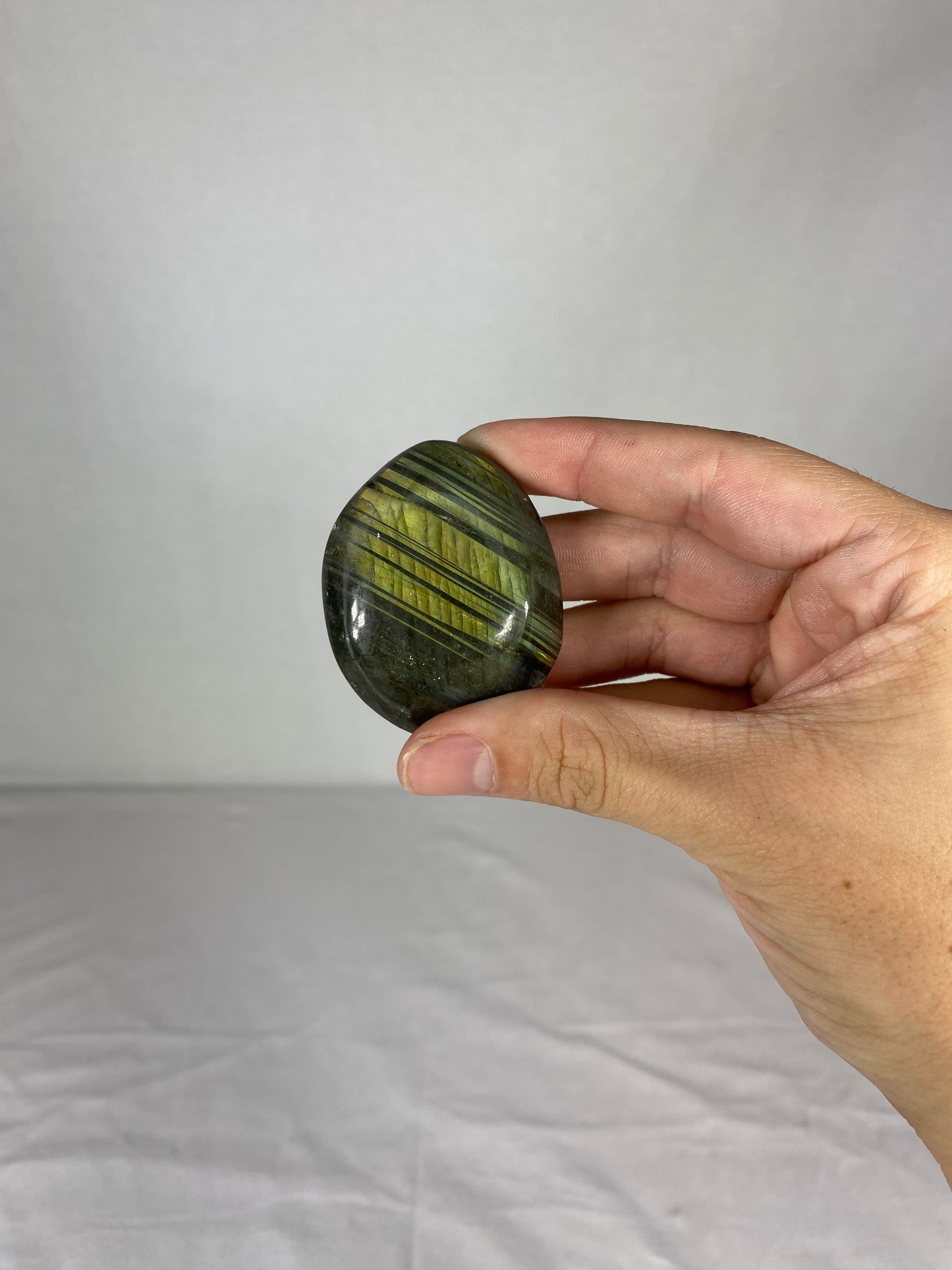 Madagascan Polished Labradorite Palm Stone (I)