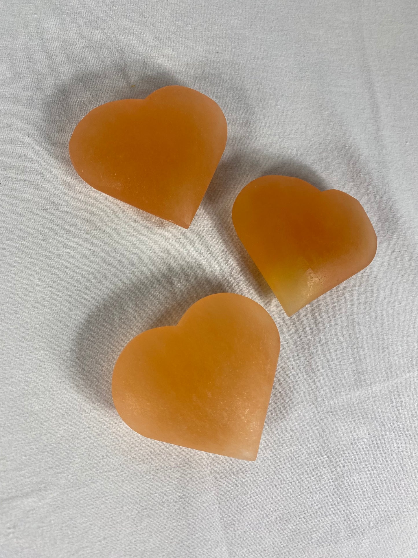 Peach Selenite Heart (MYSTERY)