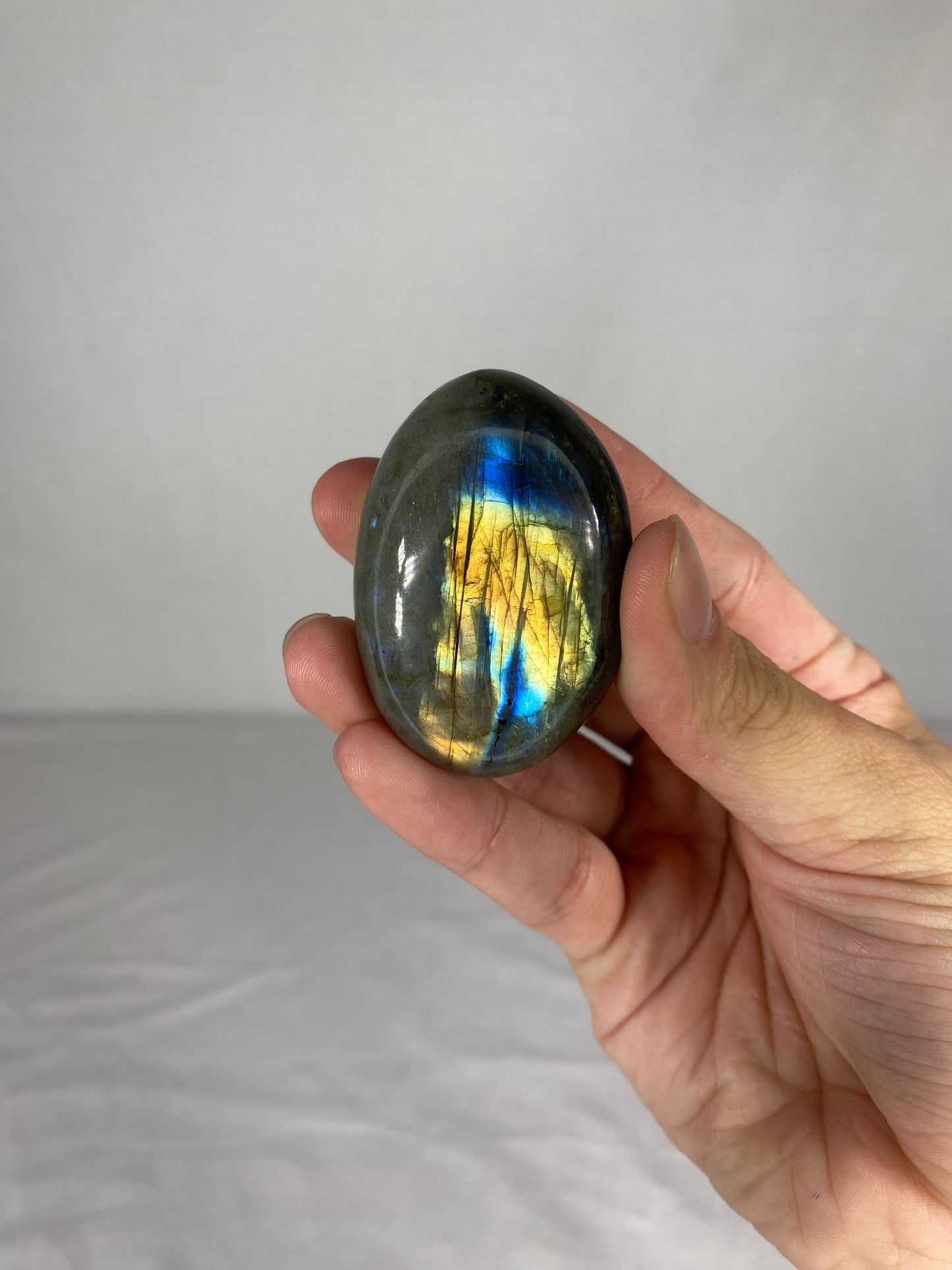 Madagascan Polished Labradorite Palm Stone (X)