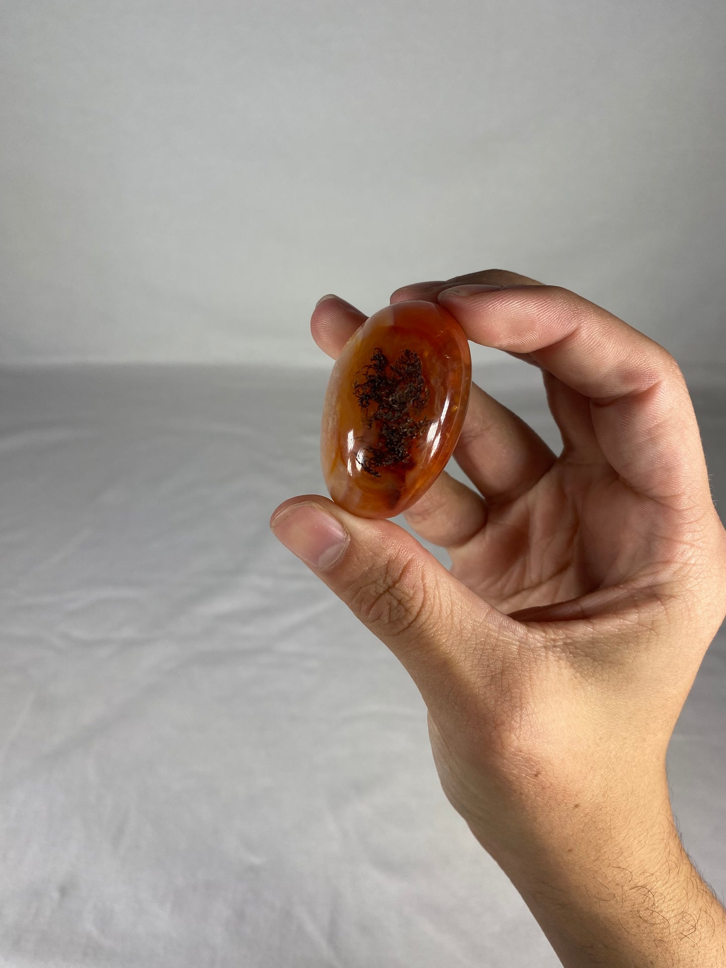 Madagascan Polished Carnelian Palm Stone (D)