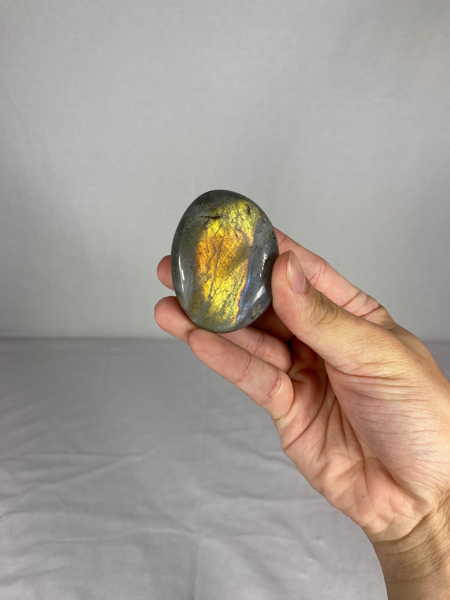 Madagascan Polished Labradorite Palm Stone (V)
