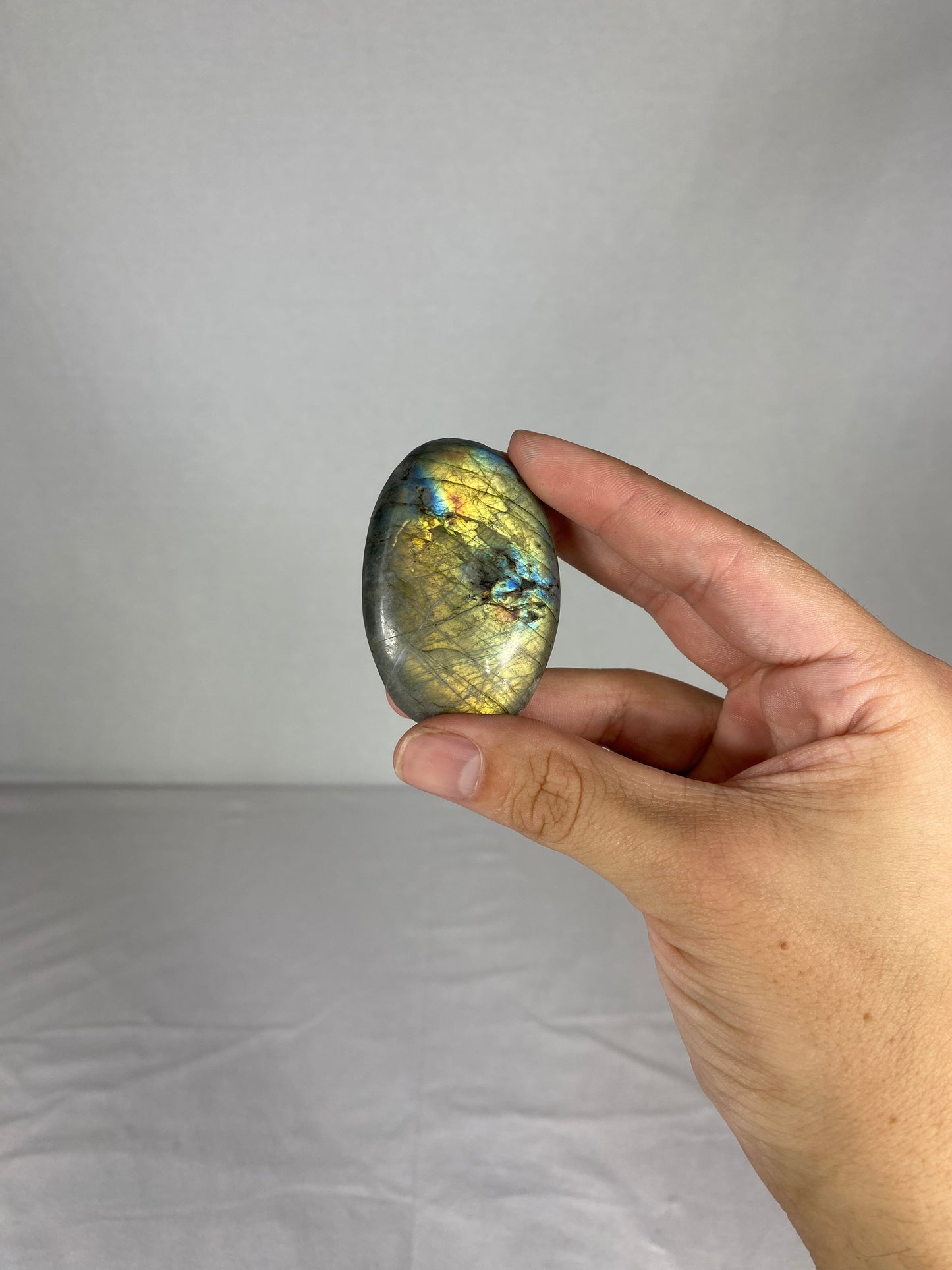 Madagascan Polished Labradorite Palm Stone (C)