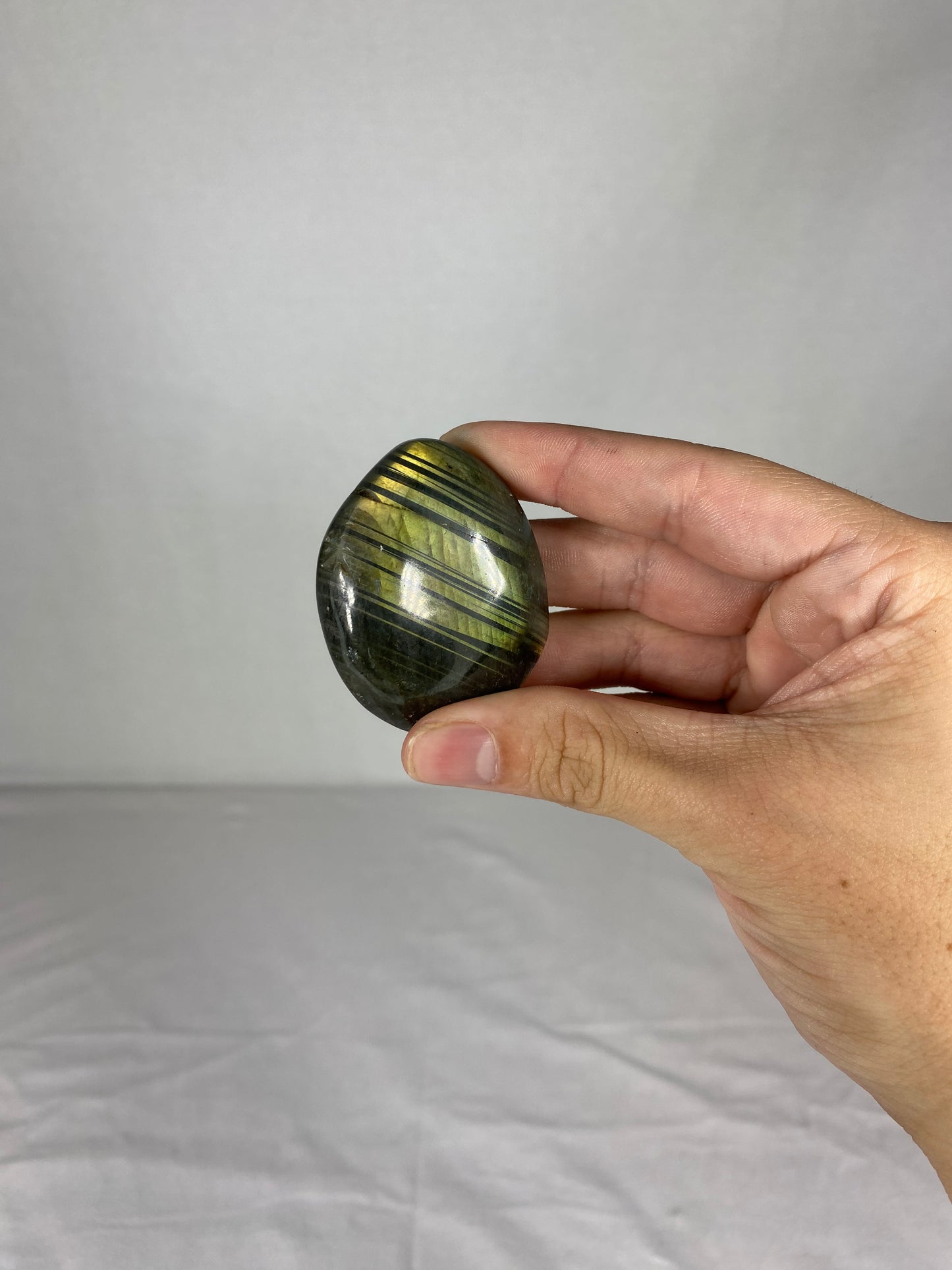 Madagascan Polished Labradorite Palm Stone (I)
