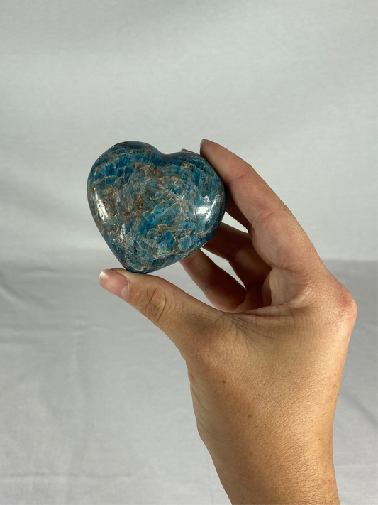 Madagascan Polished Blue Apatite Heart (C)