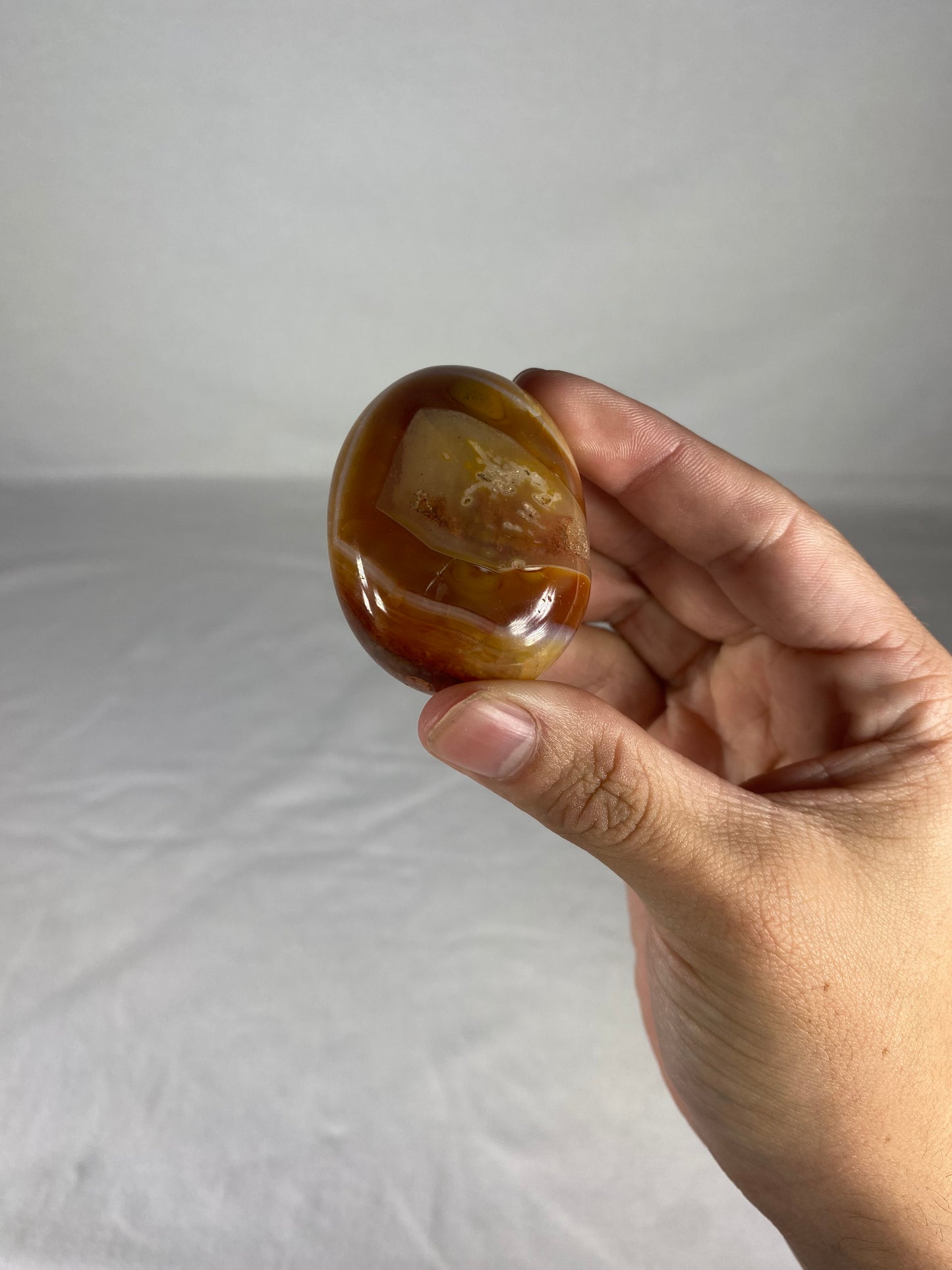 Madagascan Polished Carnelian Palm Stone (C)