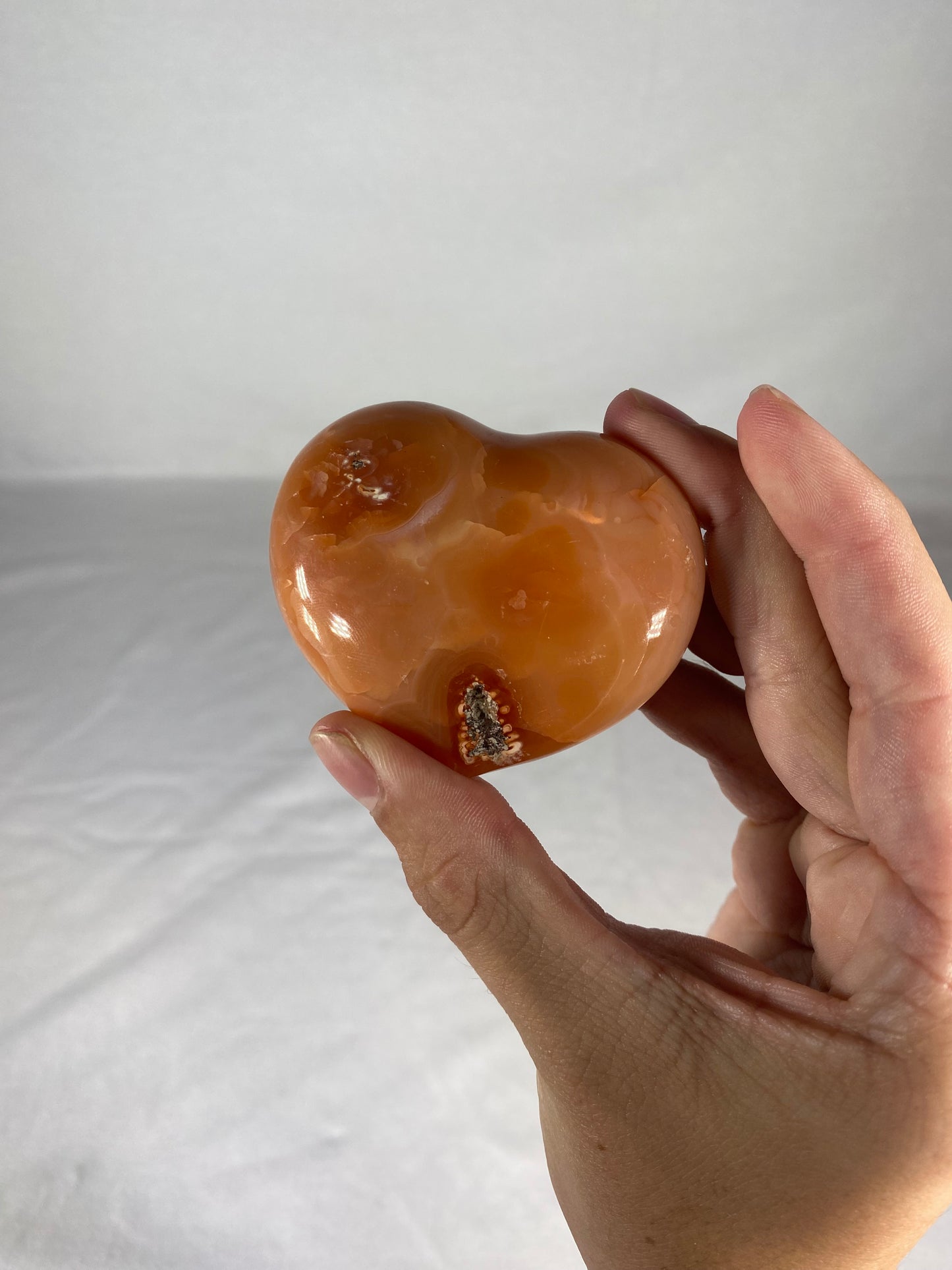 Madagascan Polished Carnelian Heart (C)