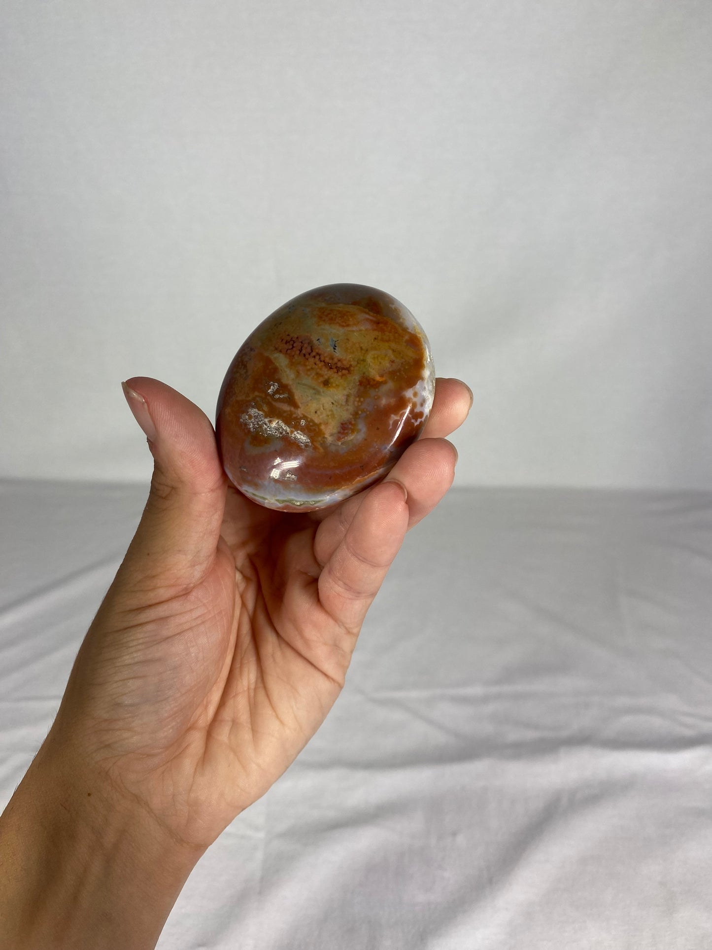 Madagascan Polished Jasper Palm Stone (O)