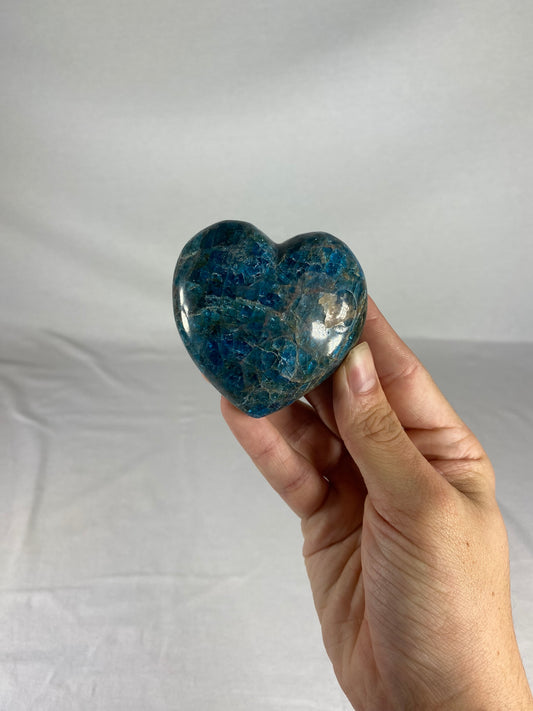 Madagascan Polished Blue Apatite Heart (D)