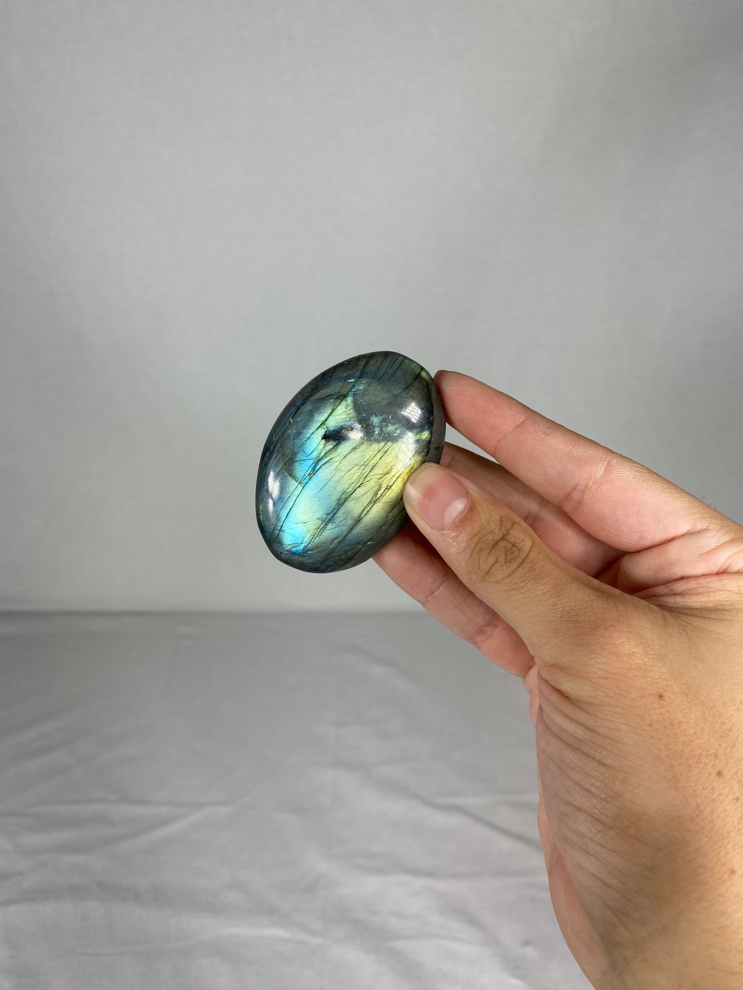 Madagascan Polished Labradorite Palm Stone (K)