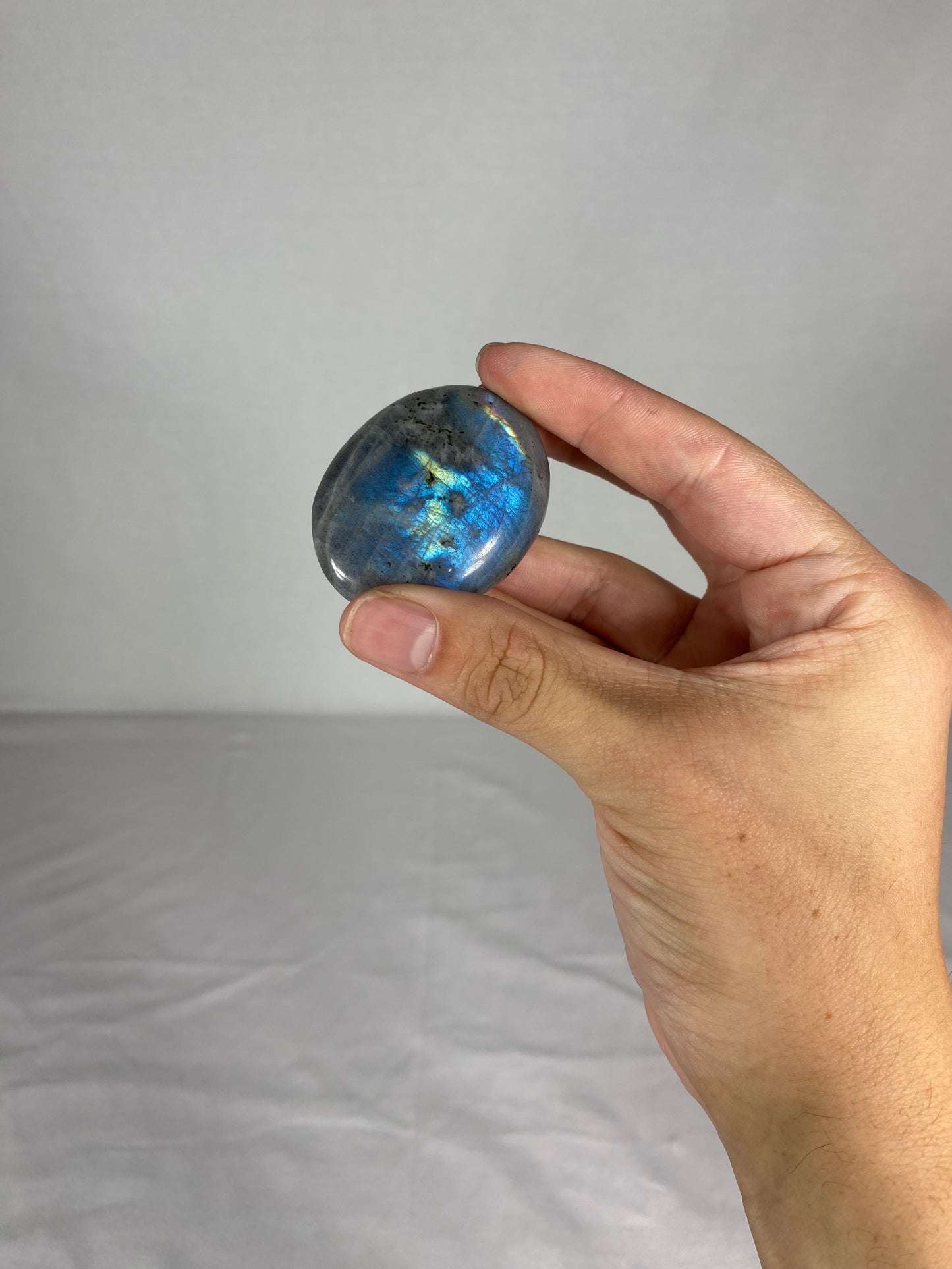 Madagascan Polished Labradorite Palm Stone (Z)