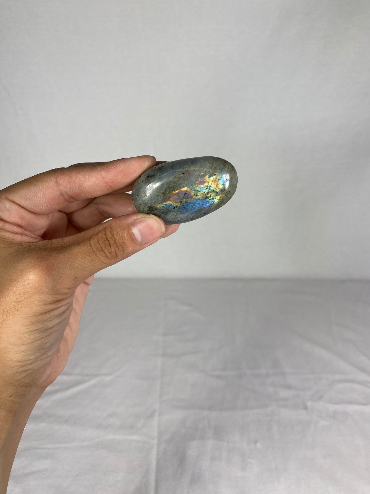 Madagascan Polished Labradorite Palm Stone (G1)