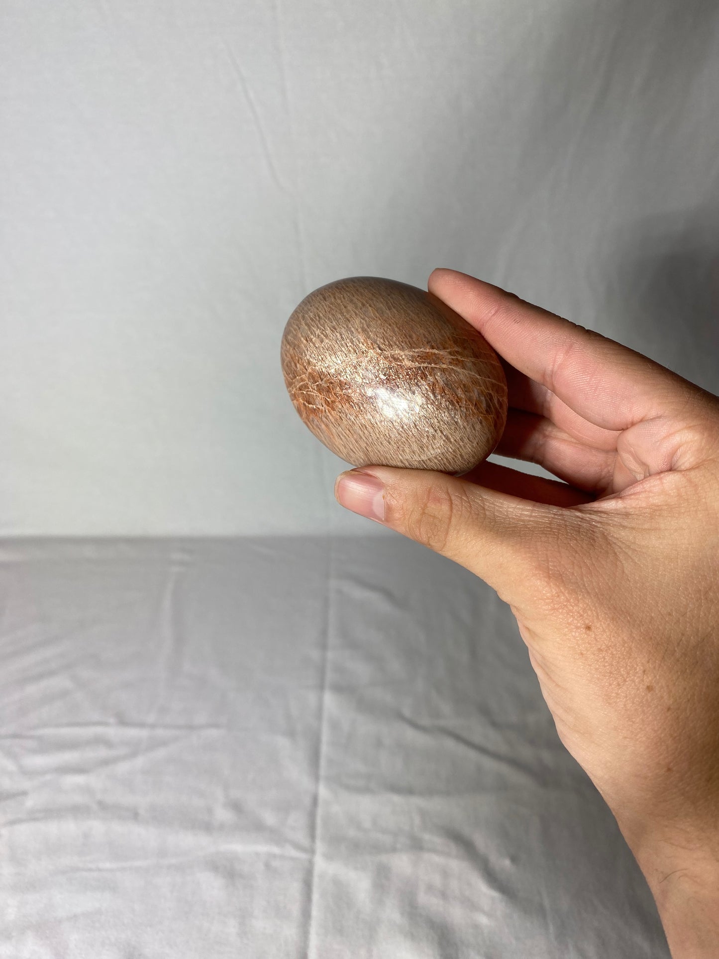 Madagascan Polished Sunstone Palm Stone (C)