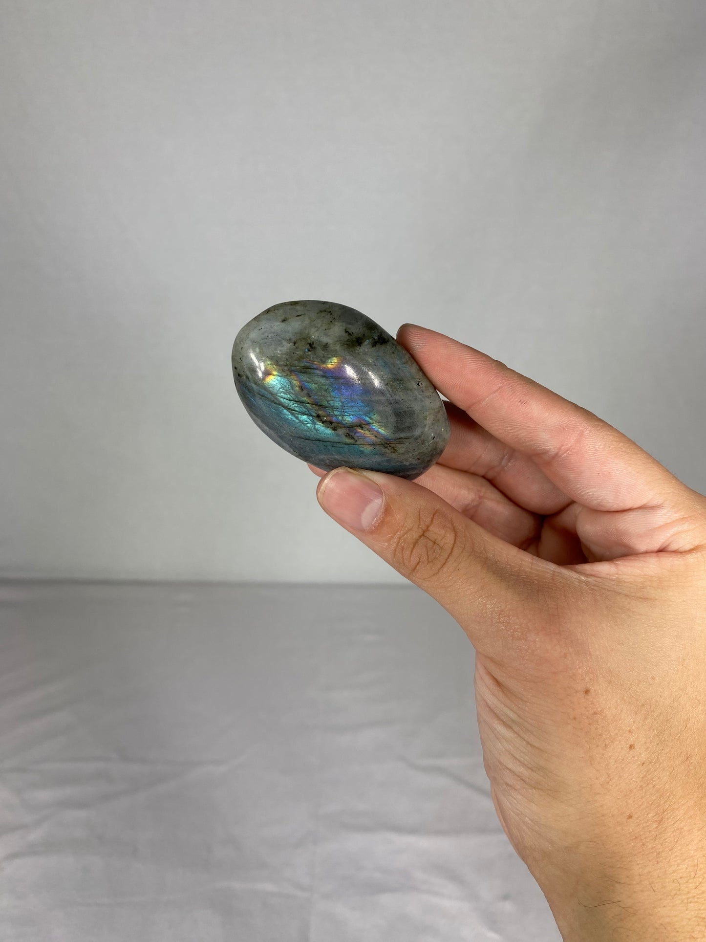 Madagascan Polished Labradorite Palm Stone (B)
