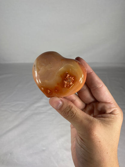 Madagascan Polished Carnelian Heart (C)