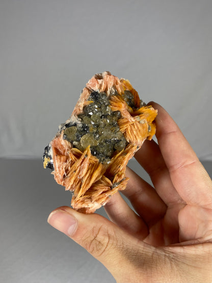 Moroccan Barite W/ Galena & Cerussite Specimen (H)