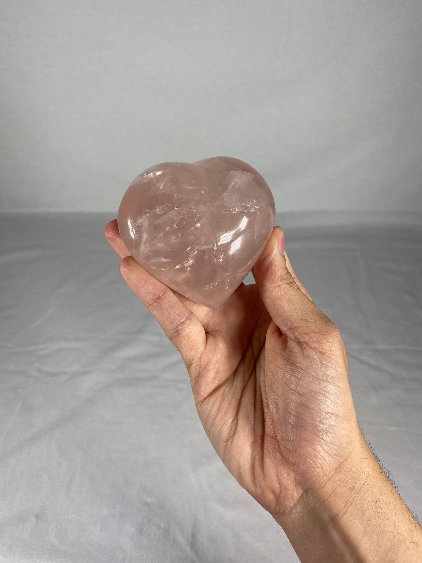 Madagascan Polished Rose Quartz Heart (D)