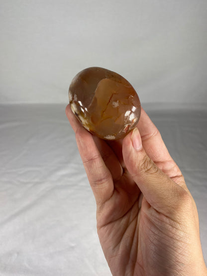 Madagascan Polished Flower Agate Palm Stone (D)