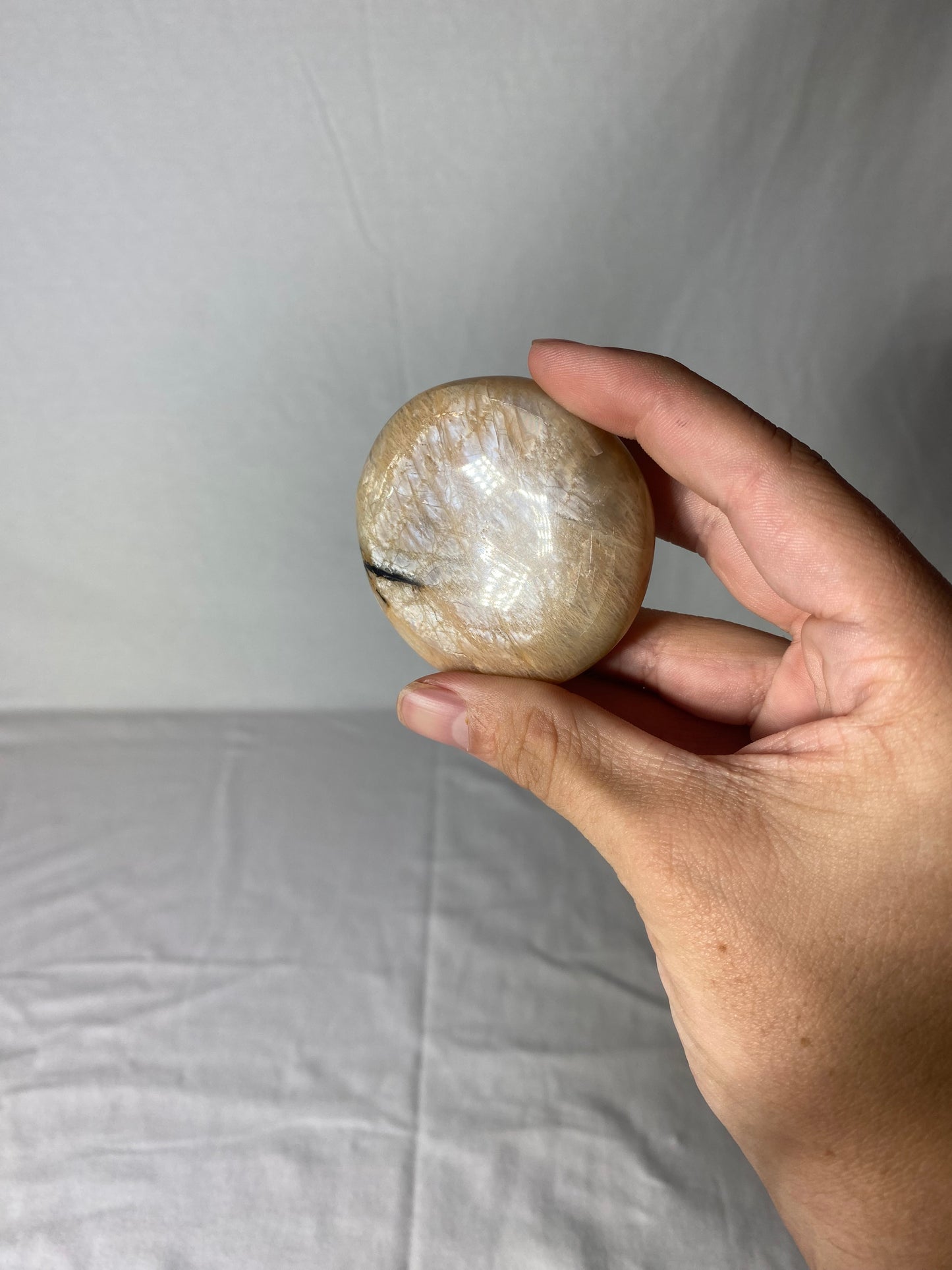 Madagascan Polished Sunstone Palm Stone (G)
