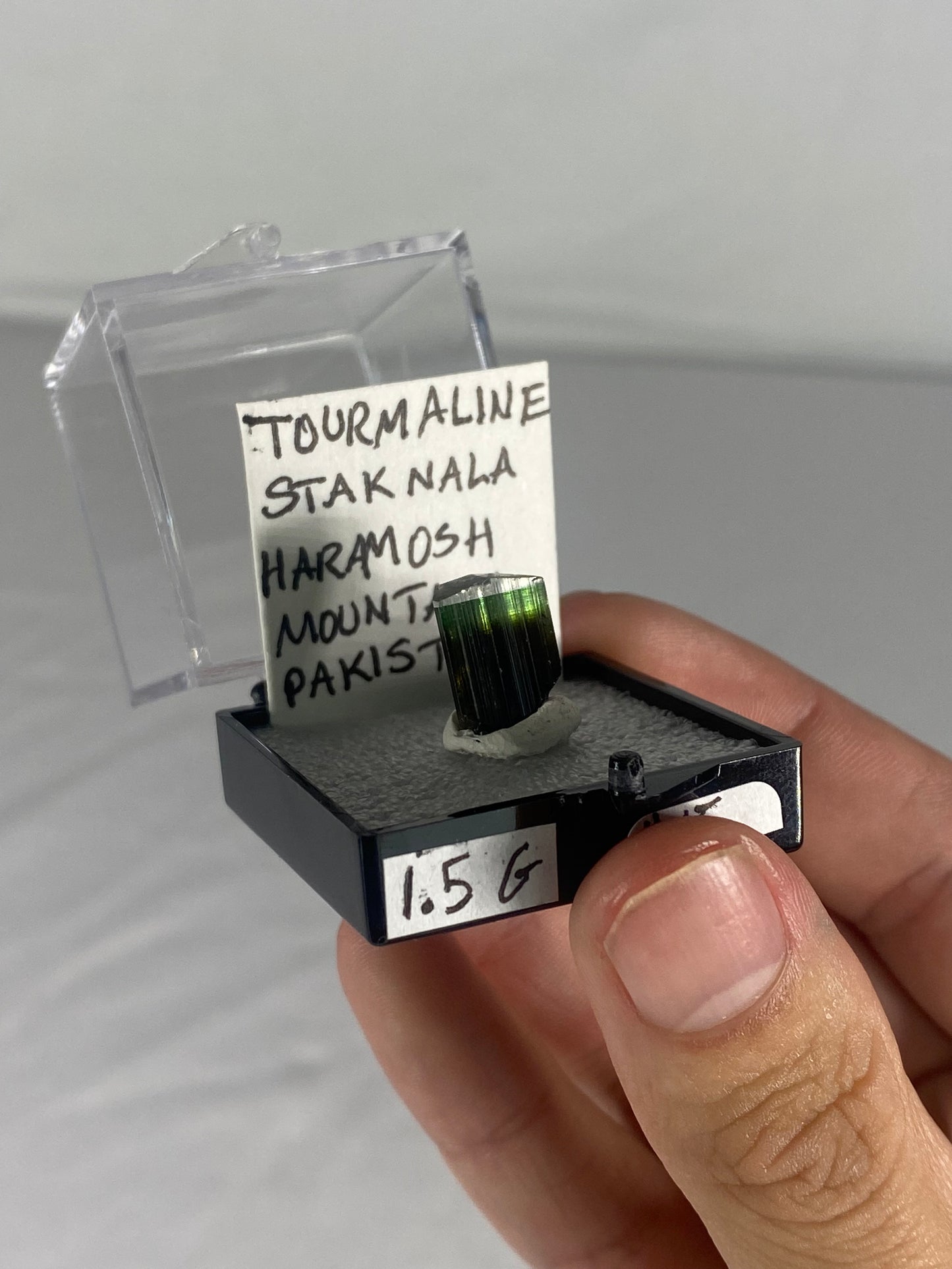 Pakistani Green Tourmaline Thumbnail Specimen (Pre-Done G)