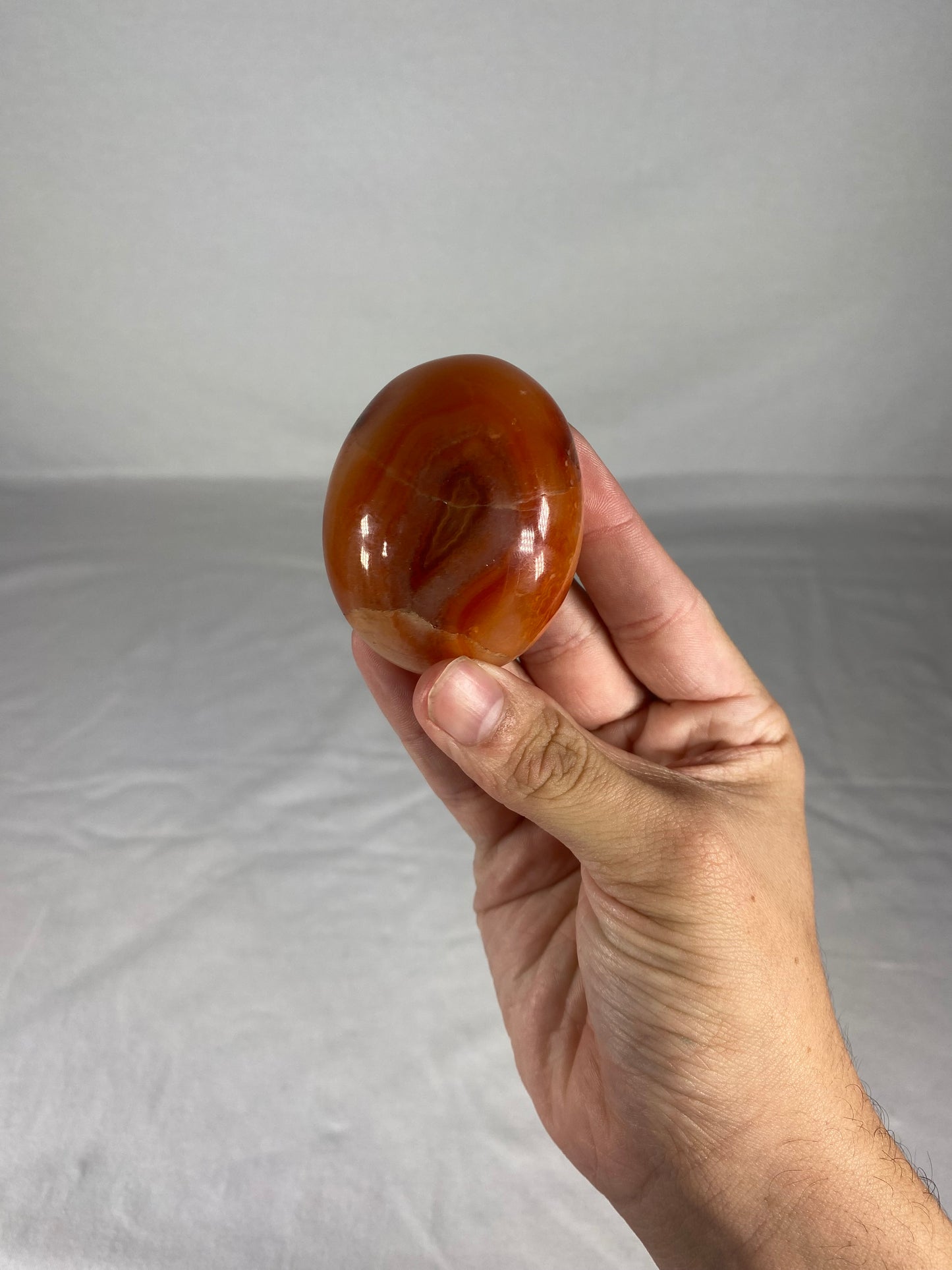 Madagascan Polished Carnelian Palm Stone (A)