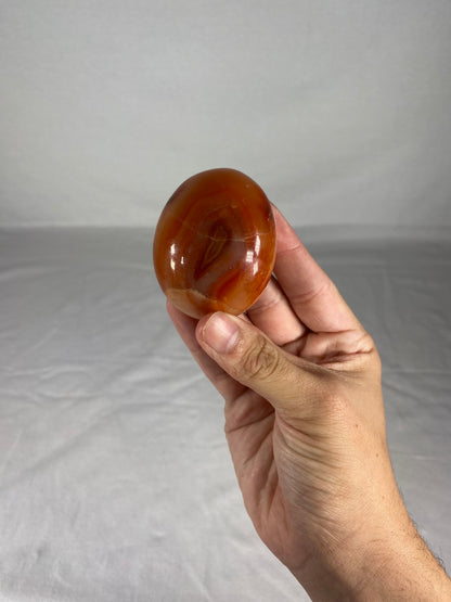 Madagascan Polished Carnelian Palm Stone (A)