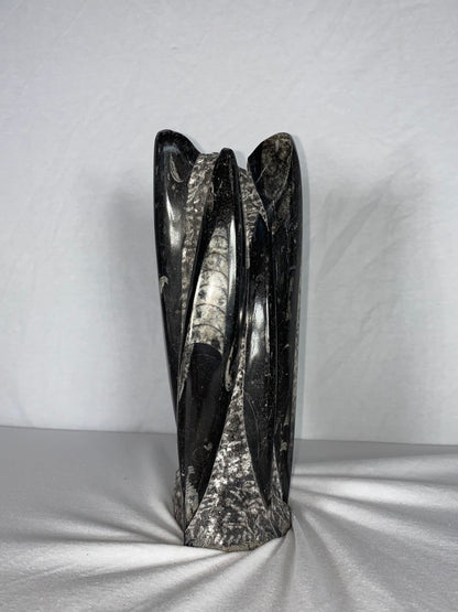Self Standing Polished Fossilized Orthoceras Specimen (Medium J)