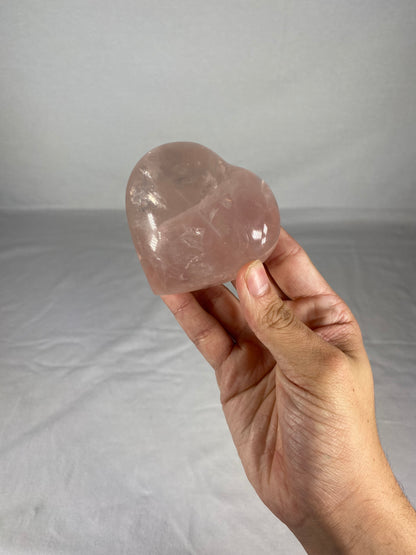 Madagascan Polished Rose Quartz Heart (D)