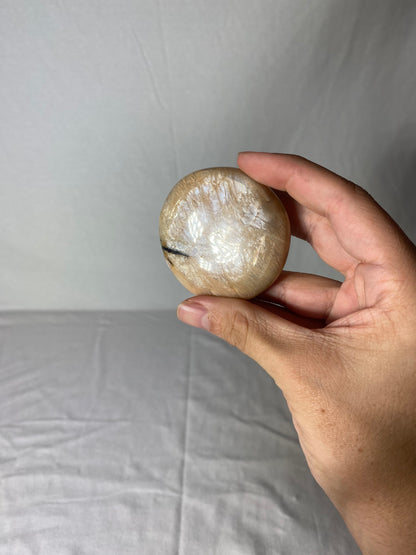 Madagascan Polished Sunstone Palm Stone (G)
