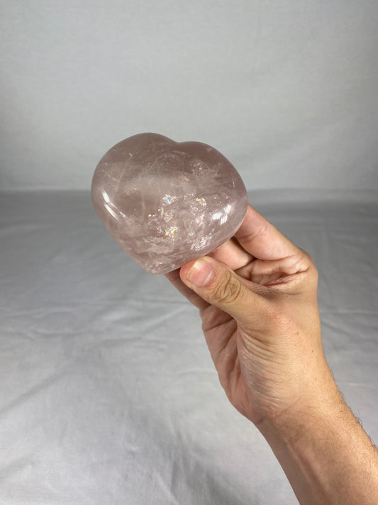 Madagascan Polished Rose Quartz Heart (A)