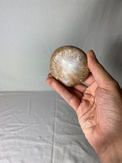 Madagascan Polished Sunstone Palm Stone (D)