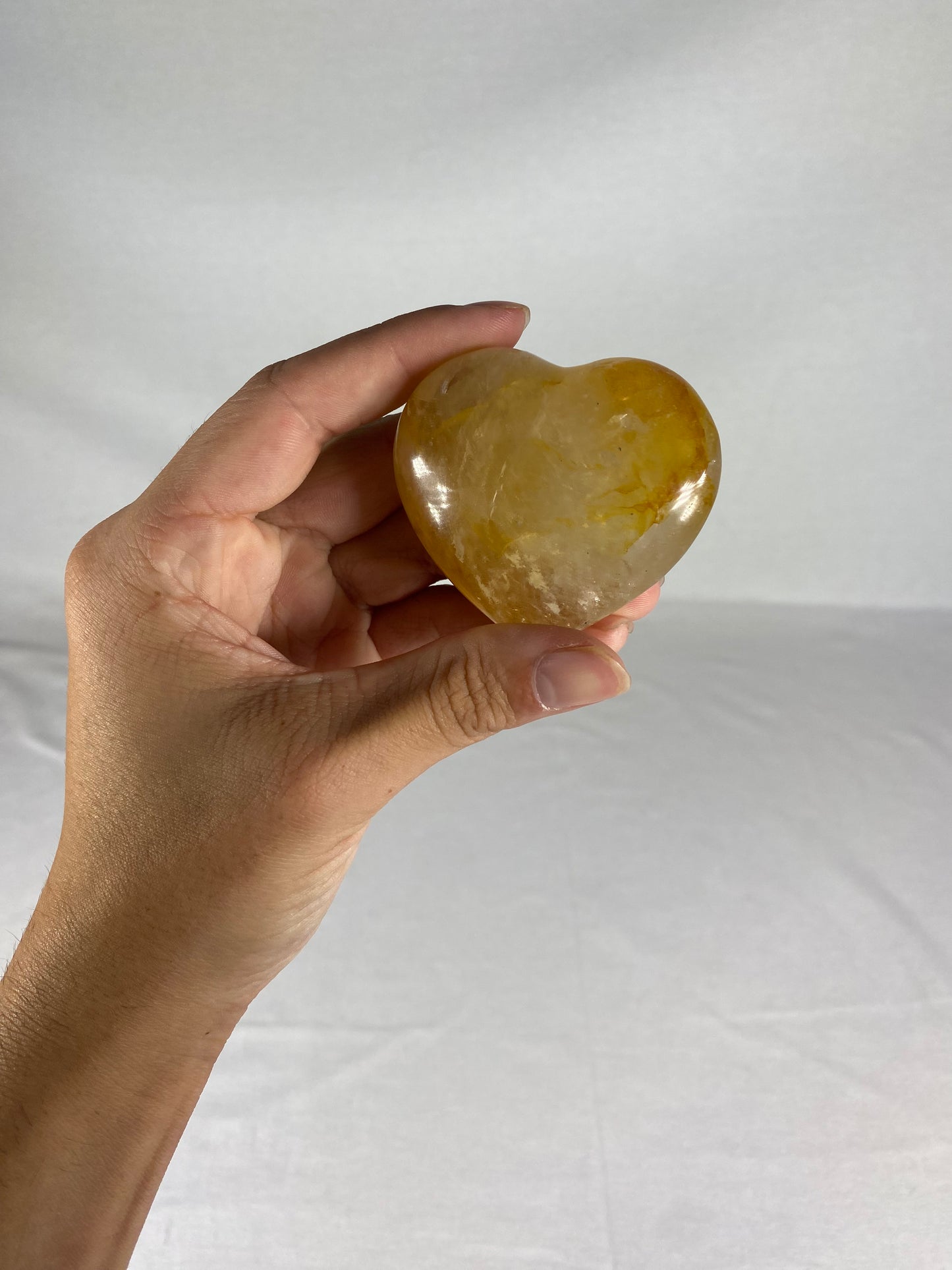 Madagascan Polished Golden Healer Quartz Heart (H)