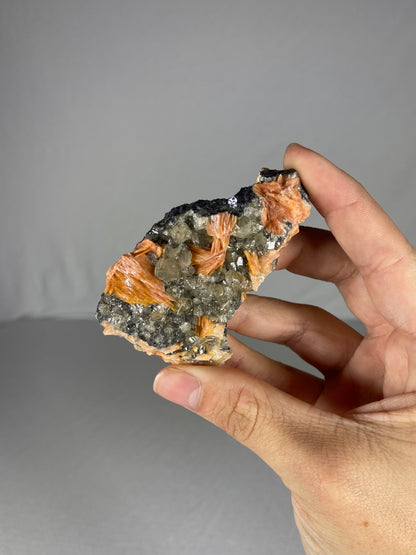 Moroccan Barite W/ Galena & Cerussite Specimen (D)