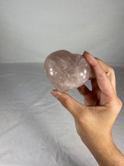 Madagascan Polished Rose Quartz Heart (A)