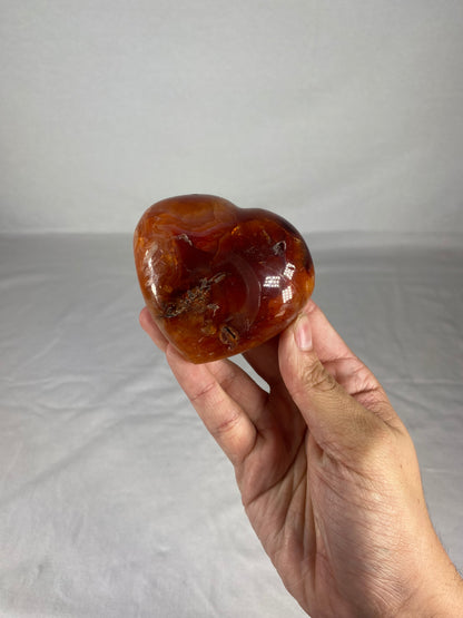 Madagascan Polished Carnelian Heart (A)