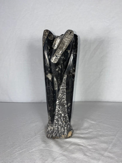 Self Standing Polished Fossilized Orthoceras Specimen (Medium I)