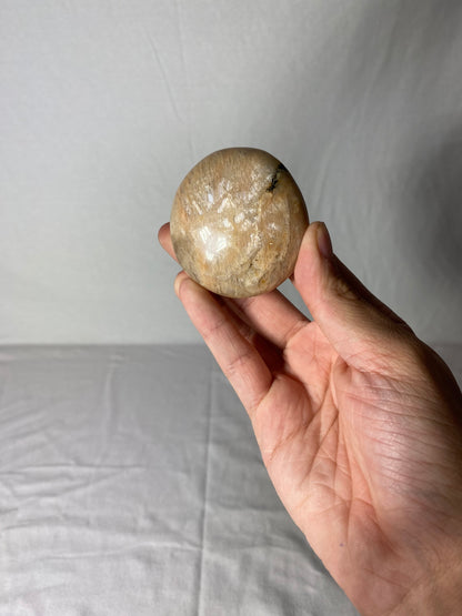 Madagascan Polished Sunstone Palm Stone (G)