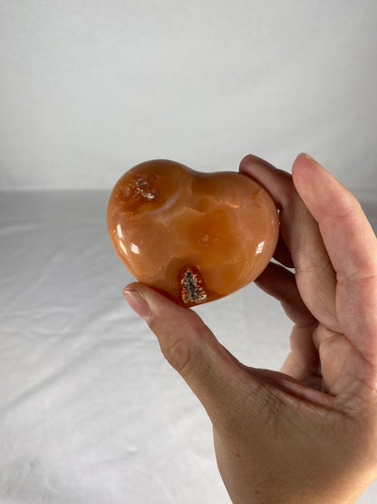 Madagascan Polished Carnelian Heart (C)
