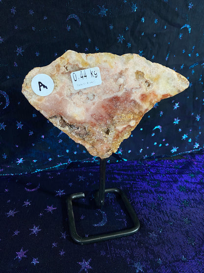 Brazilian Pink Amethyst Specimen on Stand