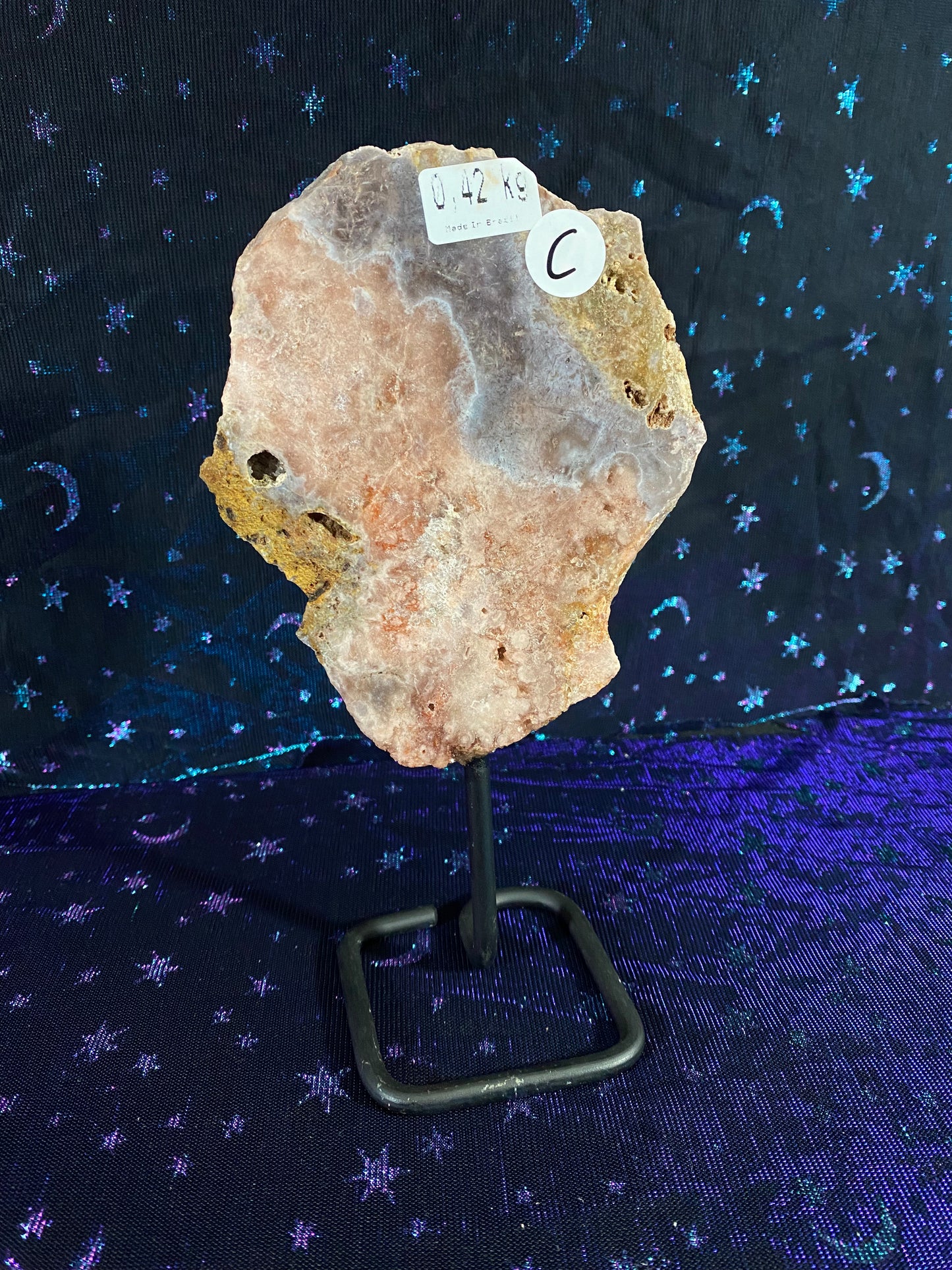 Brazilian Pink Amethyst Specimen on Stand