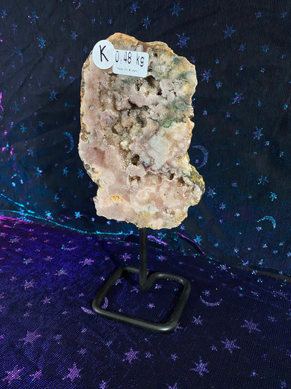 Brazilian Pink Amethyst Specimen on Stand