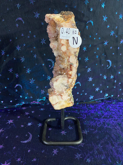 Brazilian Pink Amethyst Specimen on Stand