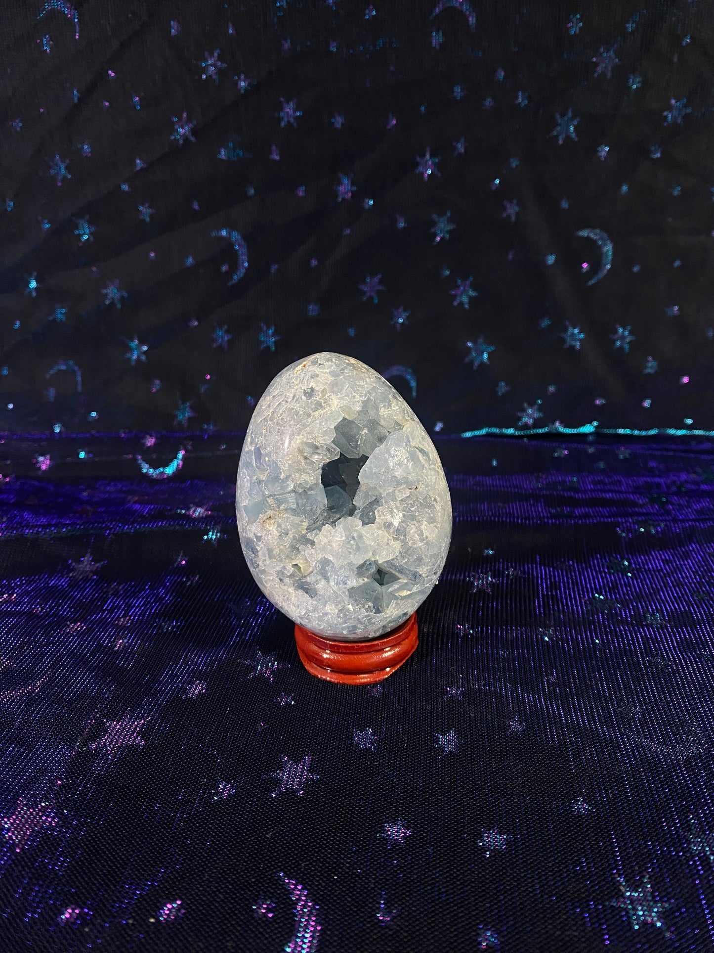 Madagascan Celestite Egg (With Clear Stand)