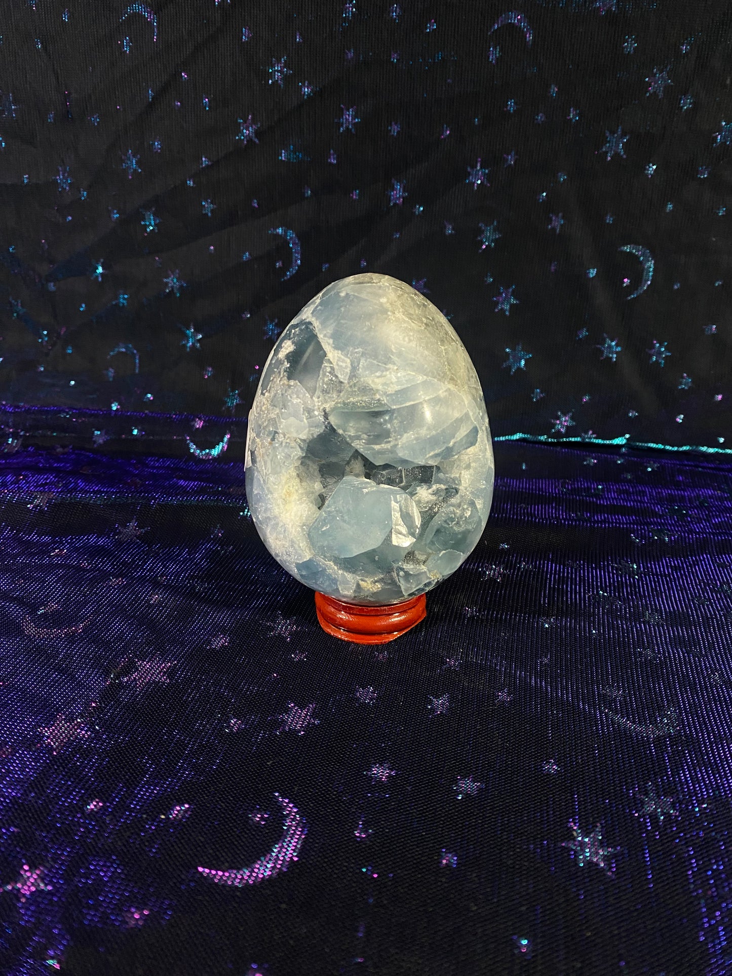 Madagascan Celestite Egg (With Clear Stand)