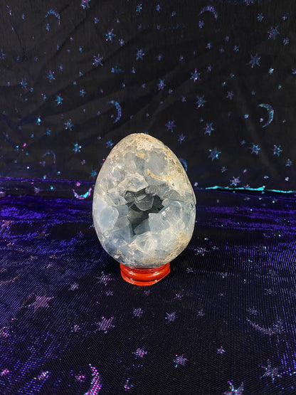 Madagascan Celestite Egg (With Clear Stand)