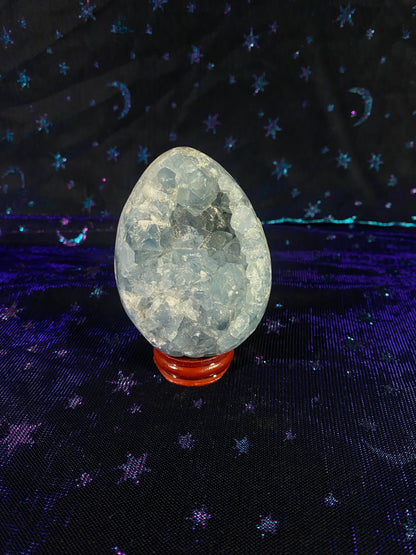 Madagascan Celestite Egg (With Clear Stand)