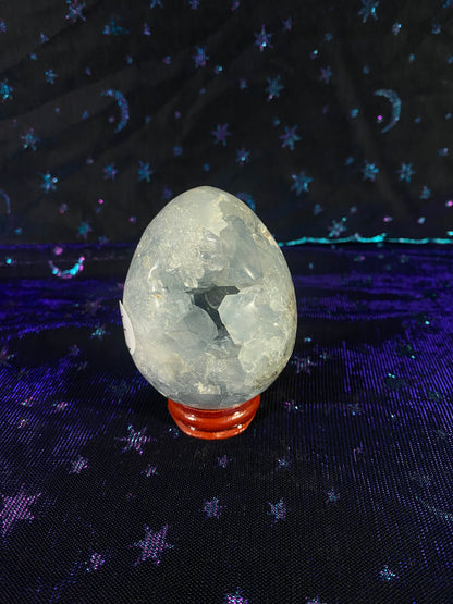 Madagascan Celestite Egg (With Clear Stand)