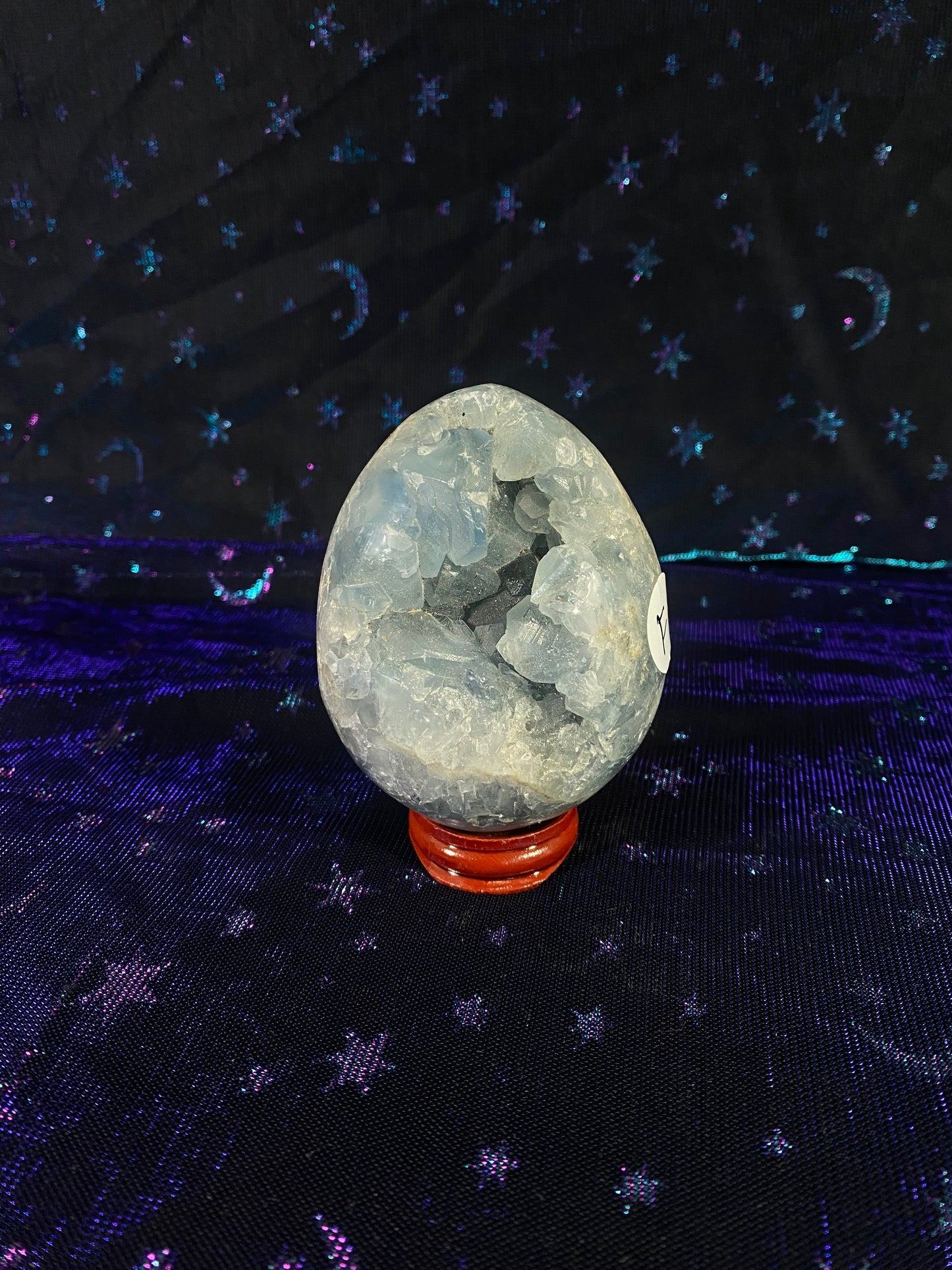 Madagascan Celestite Egg (With Clear Stand)