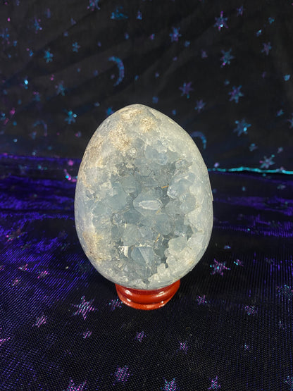 Madagascan Celestite Egg (With Clear Stand)