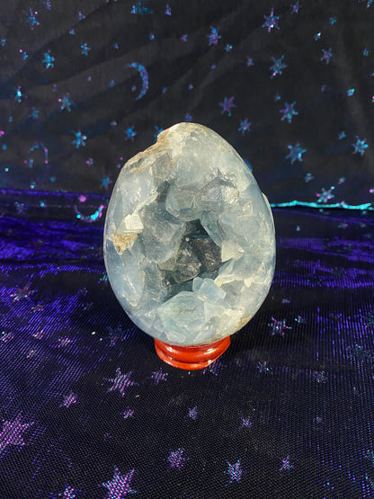 Madagascan Celestite Egg (With Clear Stand)