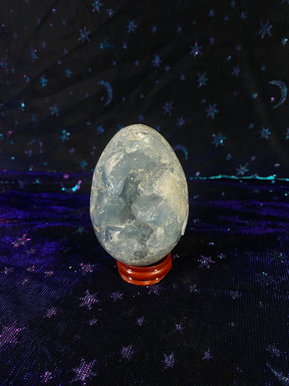 Madagascan Celestite Egg (With Clear Stand)